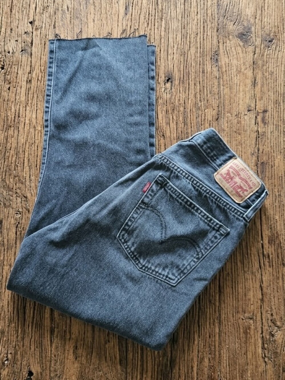 Levi’s 501 Original Faded Black Raw Hem Cropped Jeans W29 L23 100% Cotton Womens